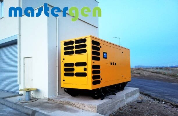 Diesel Generator, Electric Power Generator Near the Building